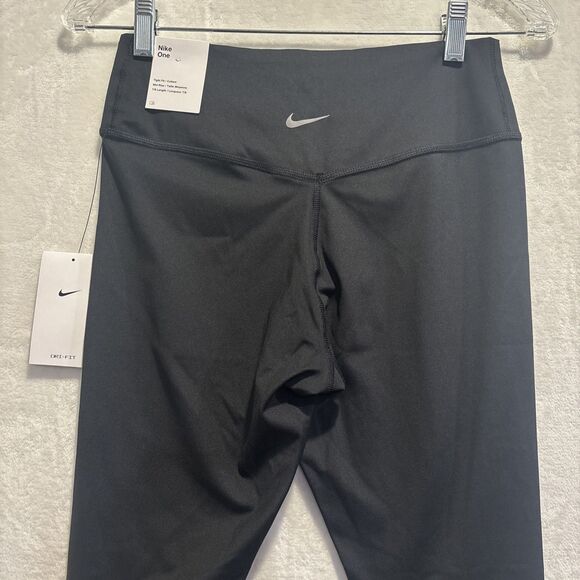 Nike One Swoosh Dri-Fit 7/8 Mid Rise Leggings Women's Medium Activewear Black - Picture 6 of 13